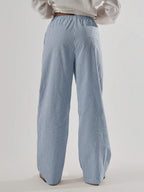 Calça fem com textura em linho