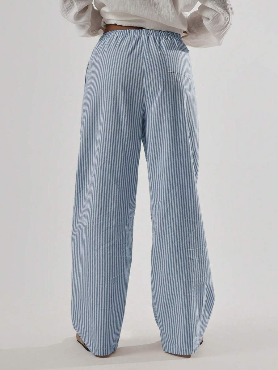 Calça fem com textura em linho