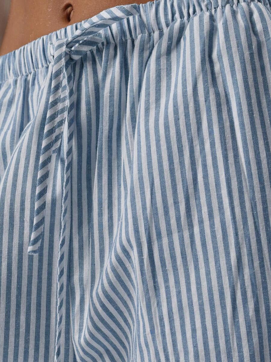 Calça fem com textura em linho