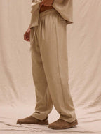 Calça reta masculina linho