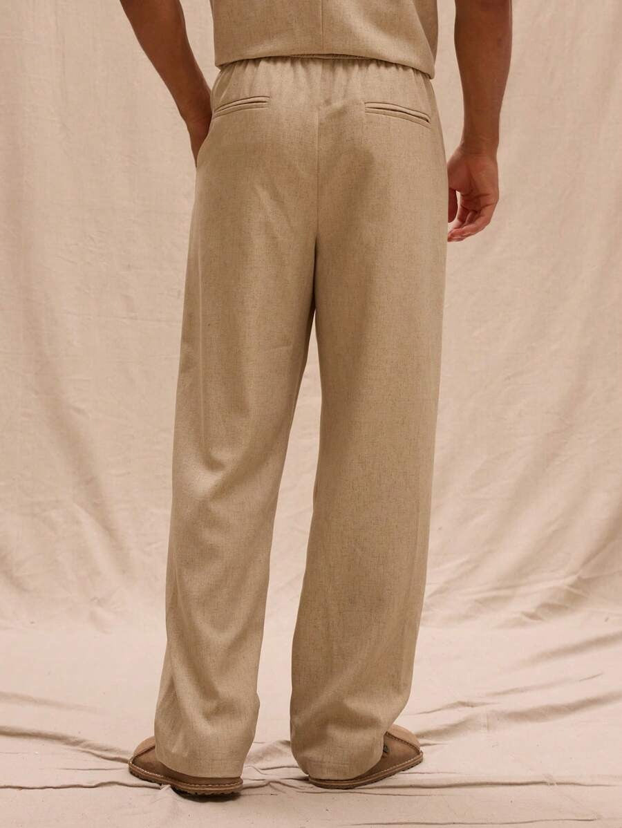 Calça reta masculina linho