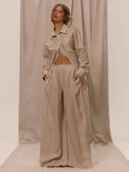 Calça linho balao feminina