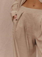 Calça linho balao feminina