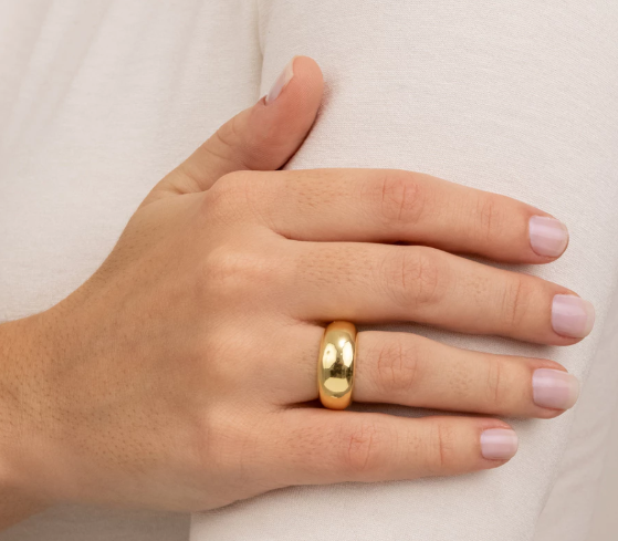 Anel Liso Banhado a Ouro